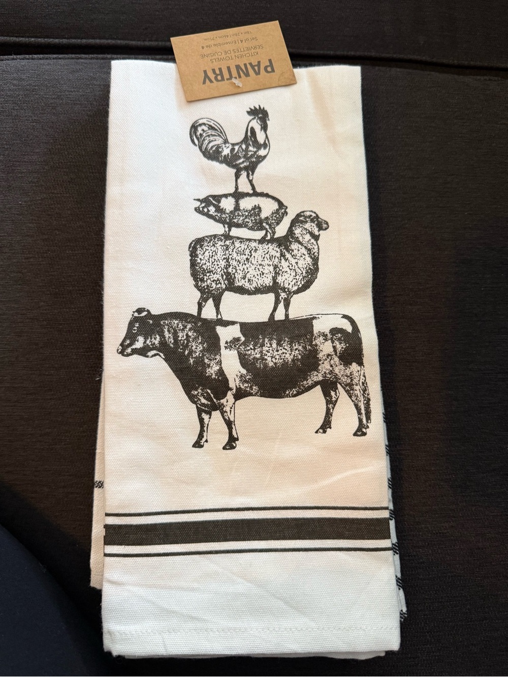 Set of 4 farmhouse theme Cotton Kitchen Towels